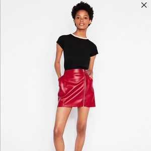 High Waisted Faux Leather Mini Skirt by Express